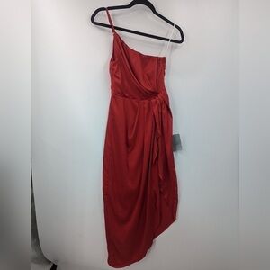 Lulu's Asymmetrical Red Dress